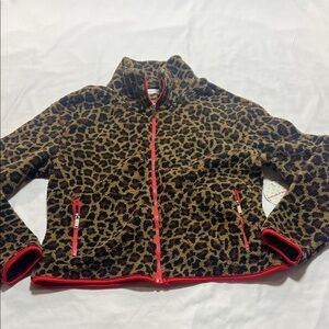 Seventh and sunset cheetah print zip up Sherpa NWT size Medium